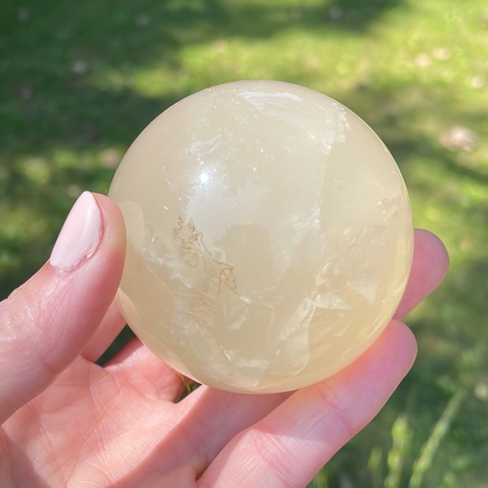🌕Yellow Optical Calcite Crystal Sphere🌟